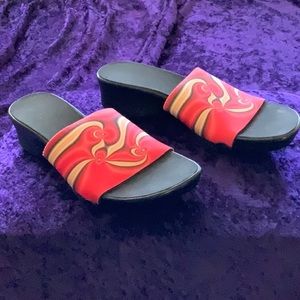 Onesole Platform Wedge Slide Mule Sandal with Interchangeable Tops Size 6